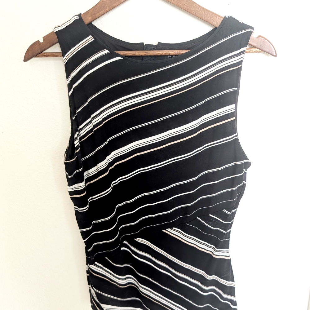 White House Black Market Asymmetrical Black and White Dress